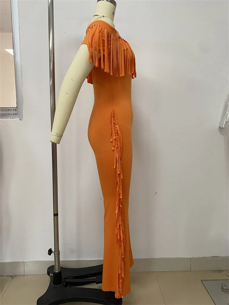 

Whatiwear комбинезоны с кисточками и украшением, женские комбинезоны с открытыми плечами и открытой спиной, эластичные обтягивающие персиковые хип-стрит, новый тренд, комбинезоны