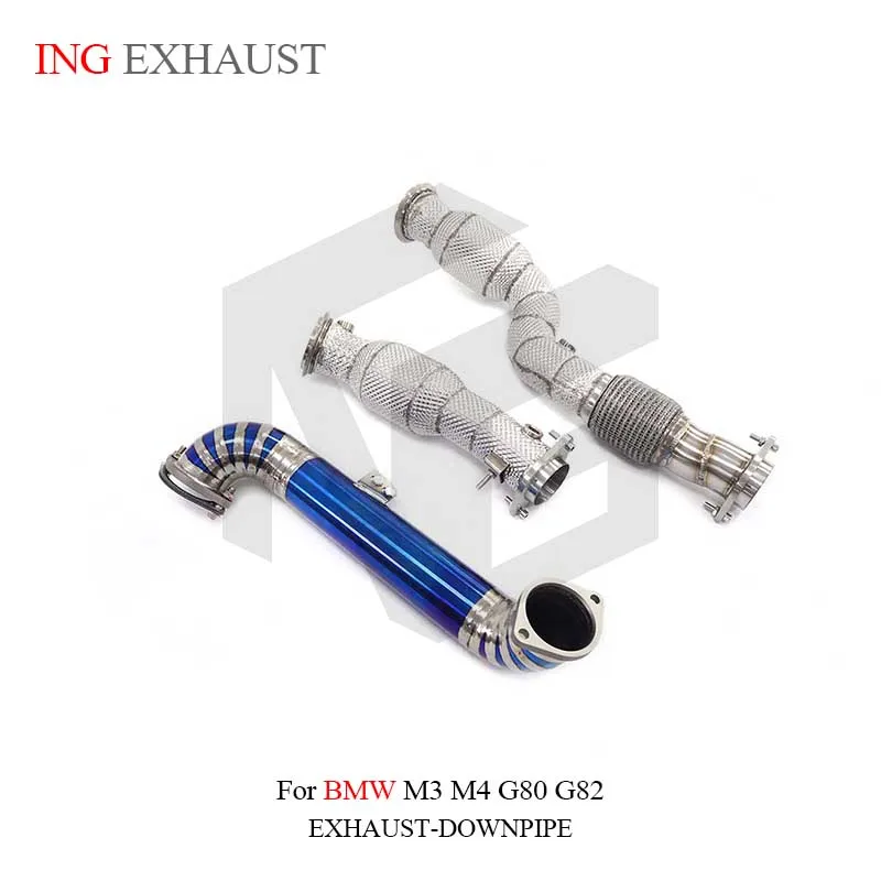 ING High Performance Titanium Alloy Exhaust Resonant Tube Downpipe For BMW M3/M4 G80 G82 3.0T Pipes Exhaust Car Accessories