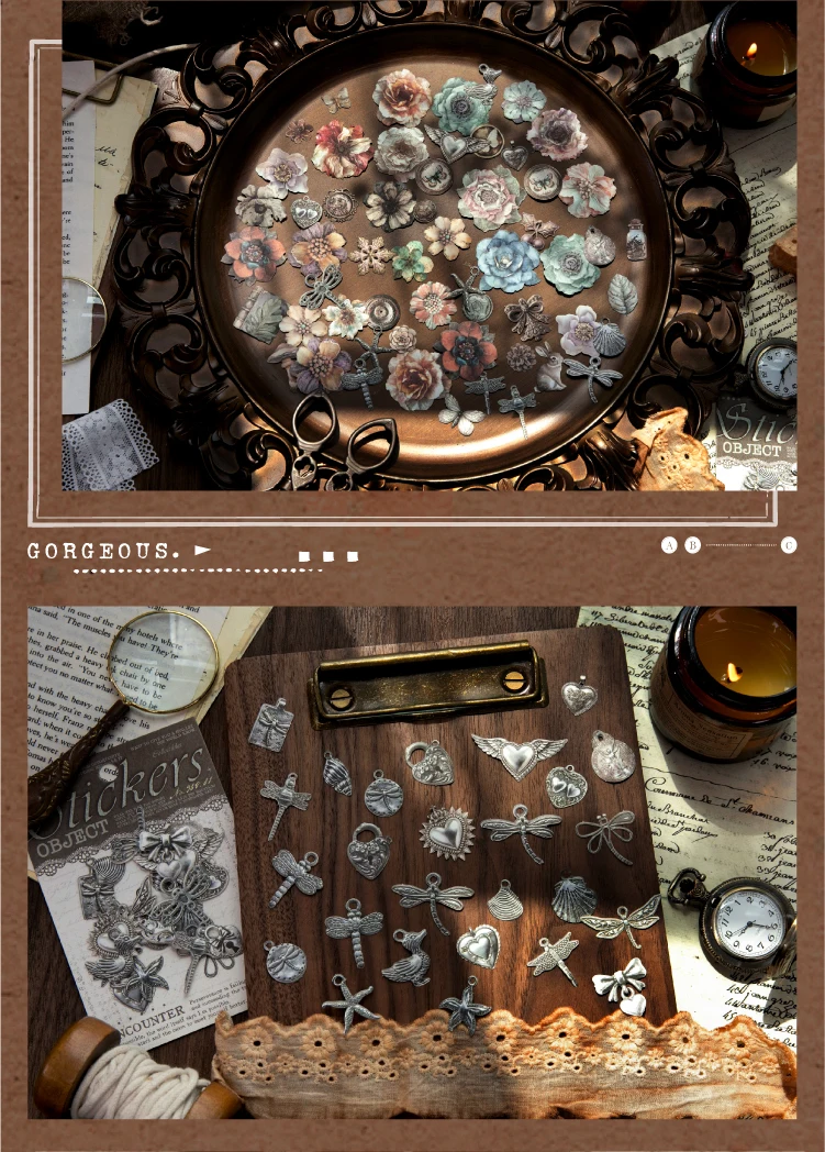 Journal GO 50 Stück Vintage Antik Kleine Gegenstände Aufkleber für Scrapbooking Collage Junk Journal Dekorative Schreibwaren Planer Deko-Sticker – Detail 9
