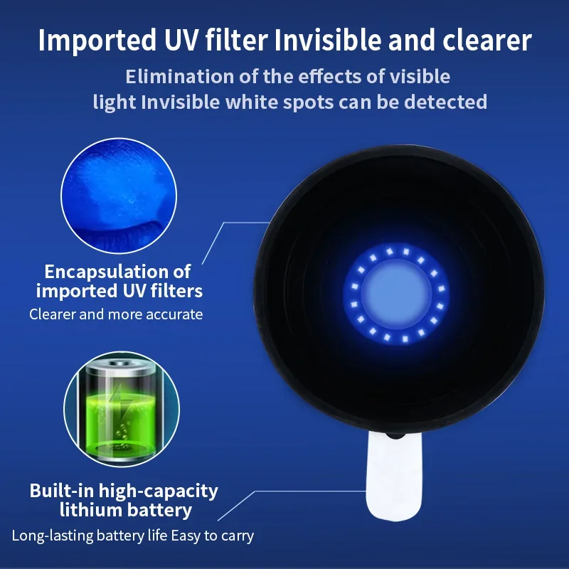 우드 램프 피부 분석기 피부 UV 확대기 백반증 탐지 램프 우드 램프 라이트 피부 분석 탐지 피부 관리