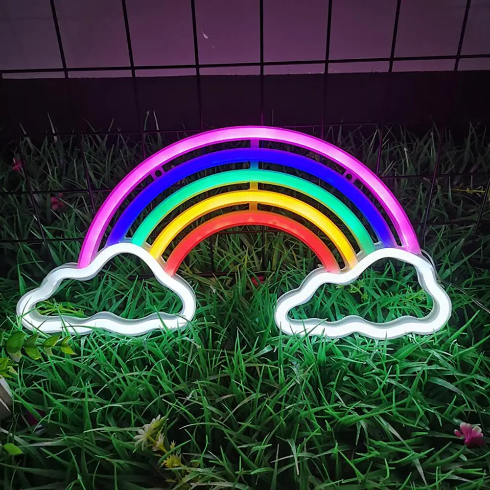 Cloud Neon Sign Vibrant Rainbow Neon Sign Usb/battery Operated Non-glaring Cloud Led Light Stunning Wall Art Decoration