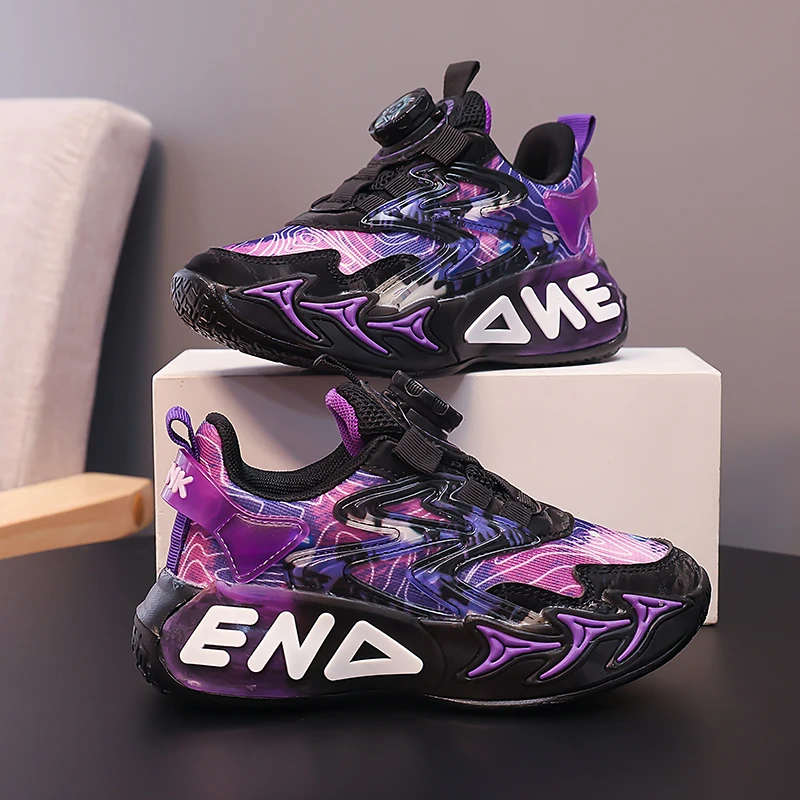 

A pair of children's four-season leather basketball shoes, wear-resistant outdoor basketball shoes, sizes 26-37，YY-Q051