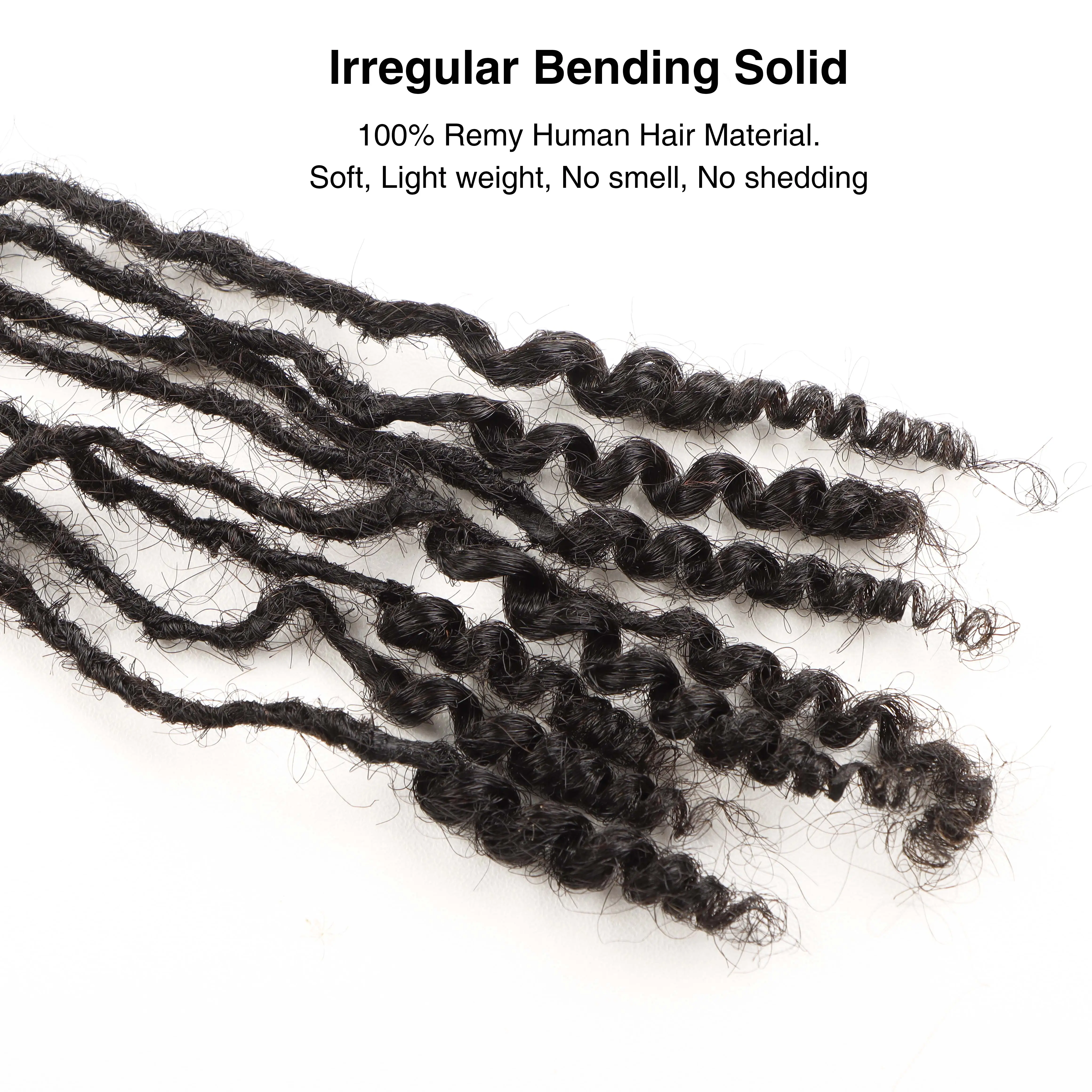 Ahvast-inter locs Dreadlocks mit lockigen Enden 0,2 cm, 10 Zoll 40 Stränge/Los, 100% menschliches Haar, Dreads Loc Extension, Großhandel