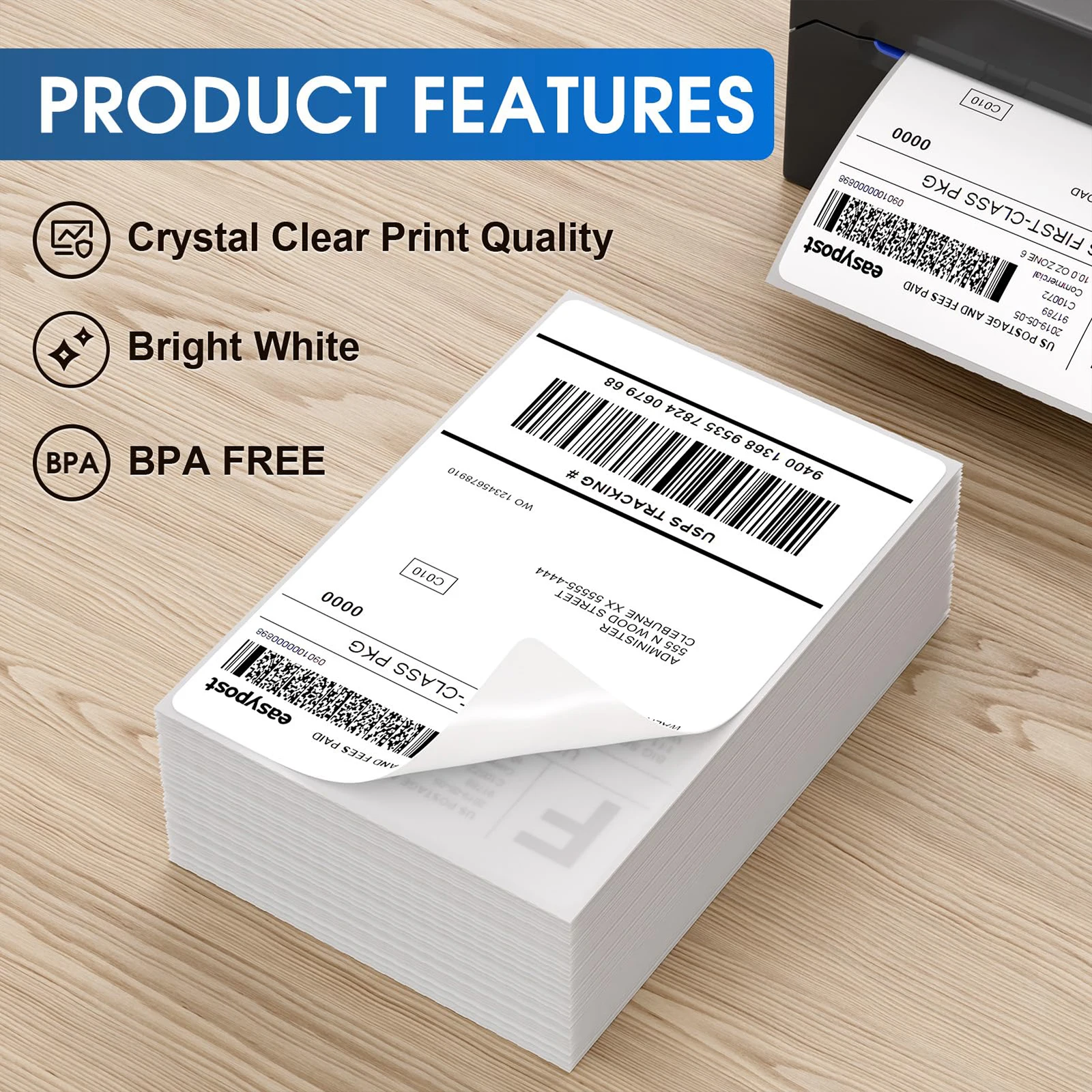 4X6 Thermal Labels Paper 100/500PCS Adhesive Stickers Shipping Labels For Desktop Thermal Printer DHL UPS Express LOGO Barcode