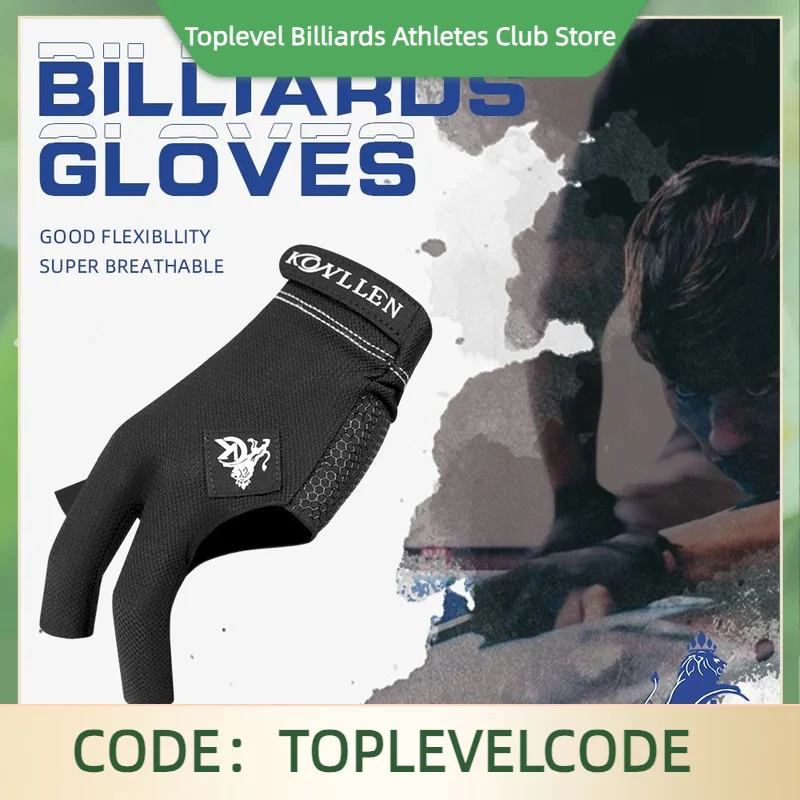

KONLLEN billiards gloves with 3-finger left and right-hand Elastic Skin-Friendly for snooker pool cue professional gloves