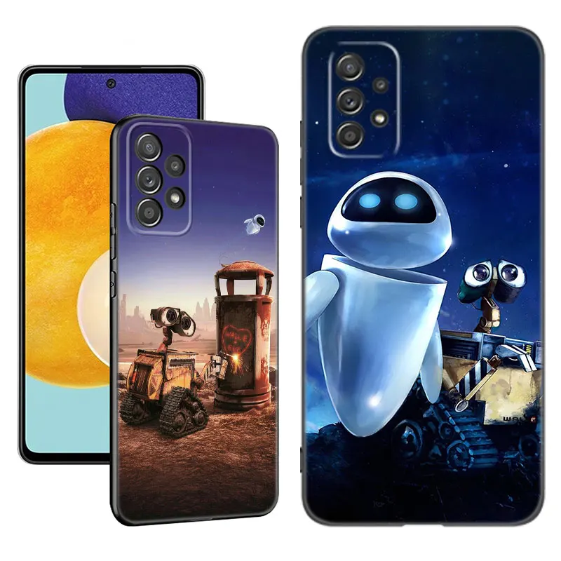 Cute Robot WALL-E Phone Case For Samsung A13 A22 A24 A32 A23 A25 A34 A35 A52S A53 A54 A55 A73 5G A12 A14 A15 A31 A33 A50 A51 A72