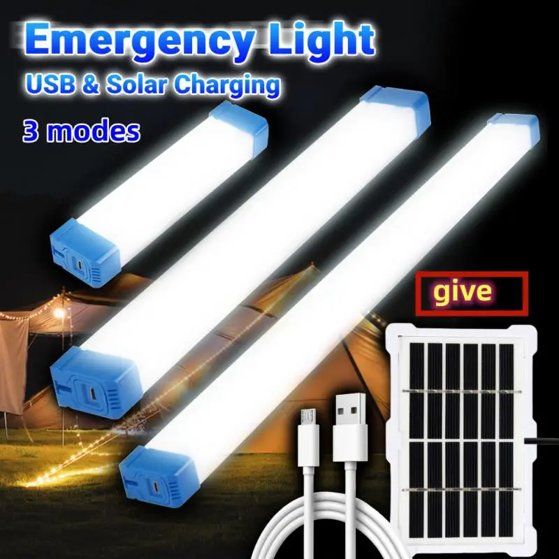 LED Rechargeable Lamp Tube USB Emergency Light Camping Magnetic Portable Lightinging Night Market Outdoor Vehicle Hard Strip