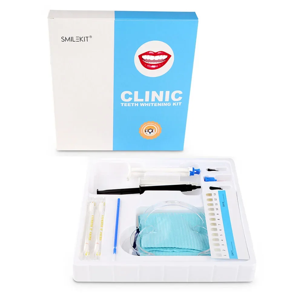 Oral Care Teeth Whitening Kit 35 HP Dual Barrel Gel Gum Dam Protector Gingival Barrier Gel Syringe Dental Tooth Bleach Whitener