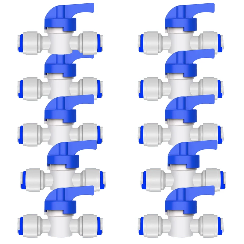3/8 1/4 Zoll OD Schlauch Schlauch Rohr Verwendung Inline Shut Off Kugelhahn Kunststoff Schnellkupplungsanschlüsse für Wasserreiniger RODI System