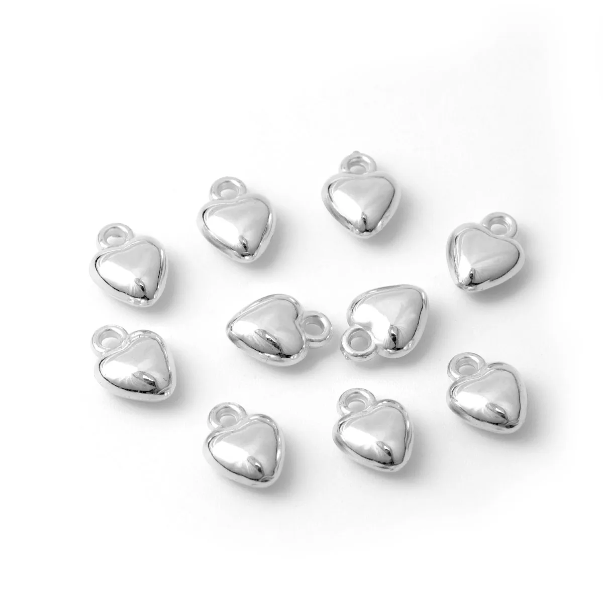 100pcs CCB Heart Shape Charms for DIY Jewellery Making