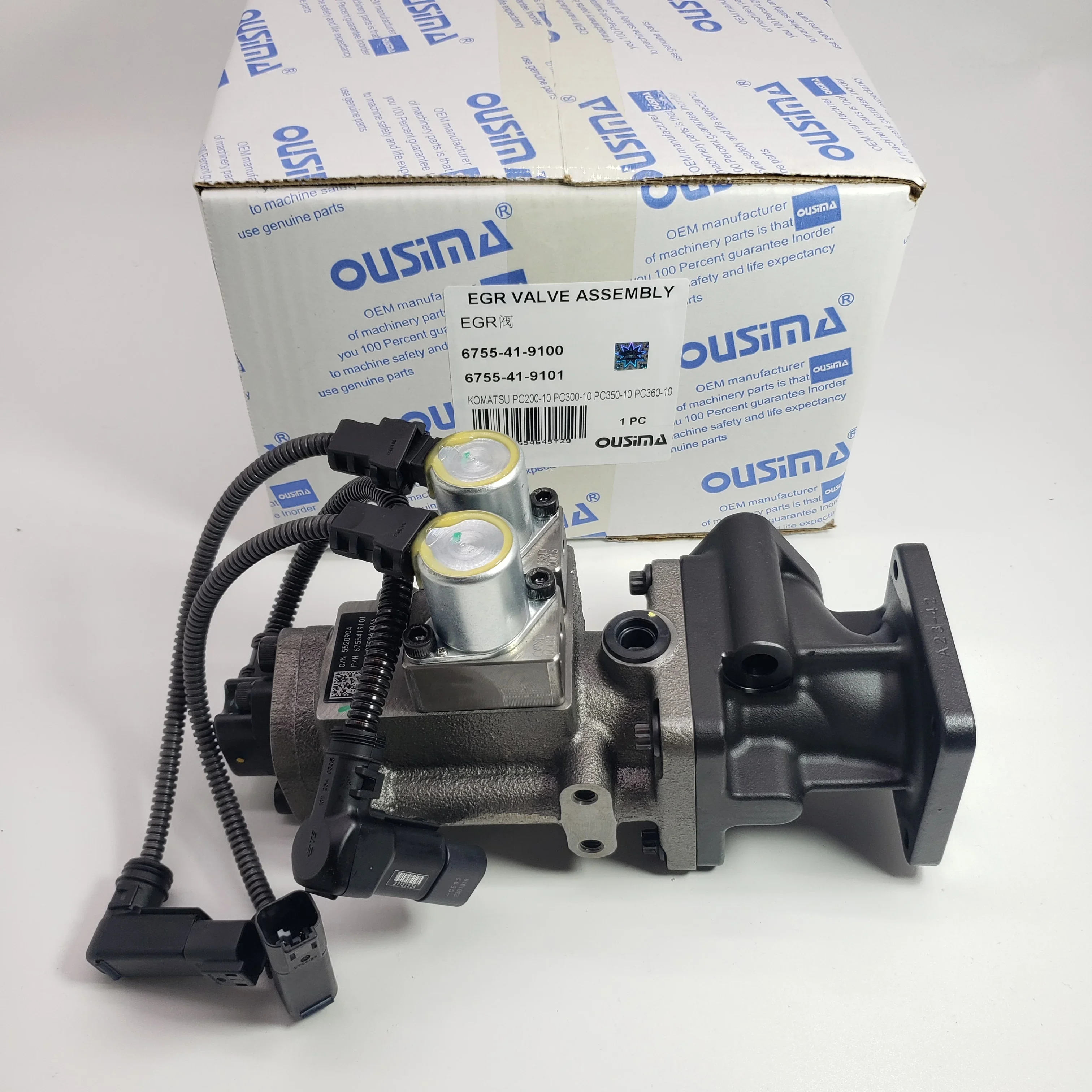 OUSIMA Excavator machinery parts 6755-41-9101 EGR valve assembly 6755-41-9100 for KOMATSU PC200-10 PC300-10 PC350-10 PC360-10