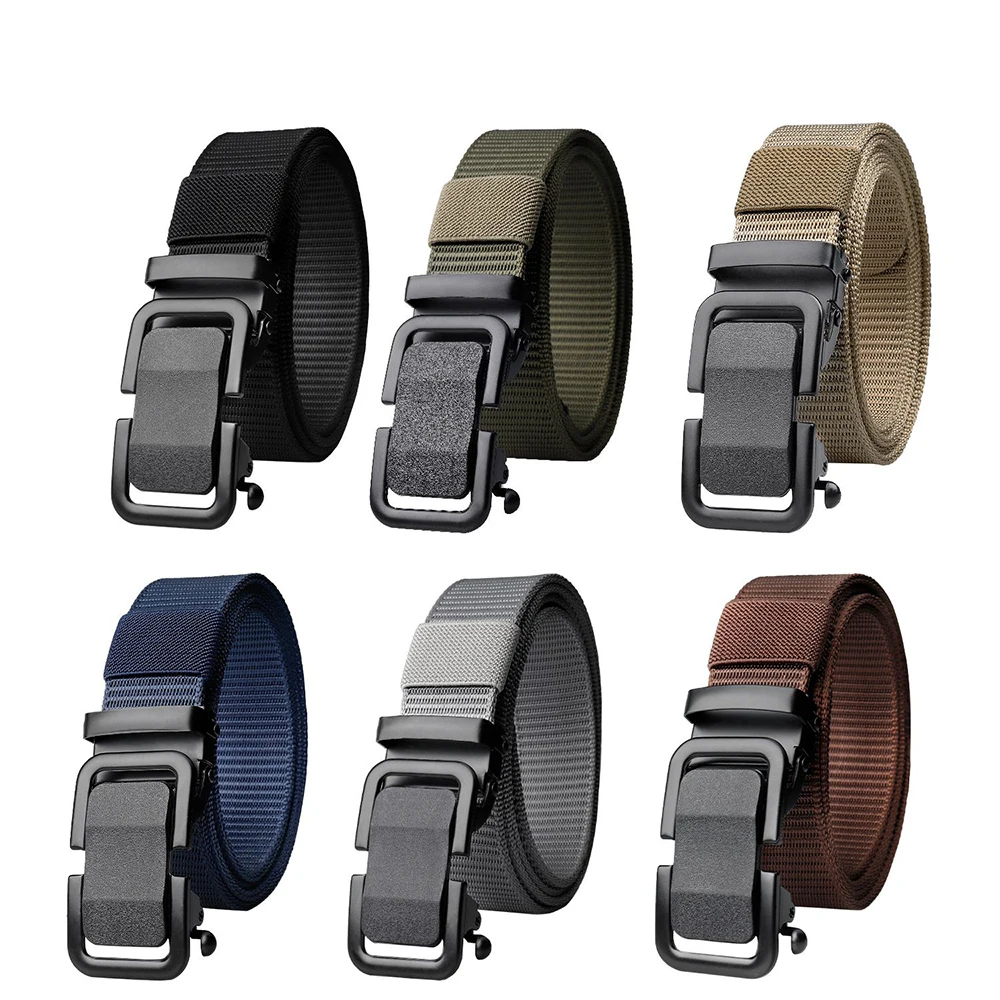 Men's Military Tactical Belt Quick Release Automatic Buckle Army Outdoor Hunting Multi Function Canvas Nylon Waist Belts Strap