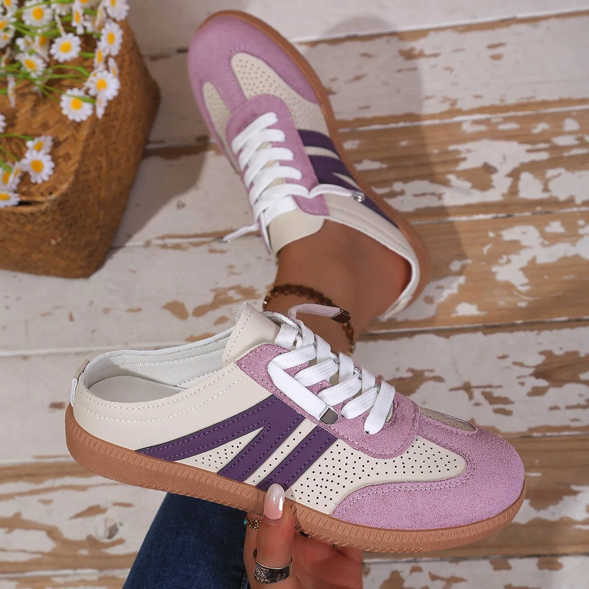 Women's Lightweight Soft Bottom Backless Slip-On Sandals 2026 New Arrivals Retro Flat Casual Shoes Slip-On Backless Mule Sandals