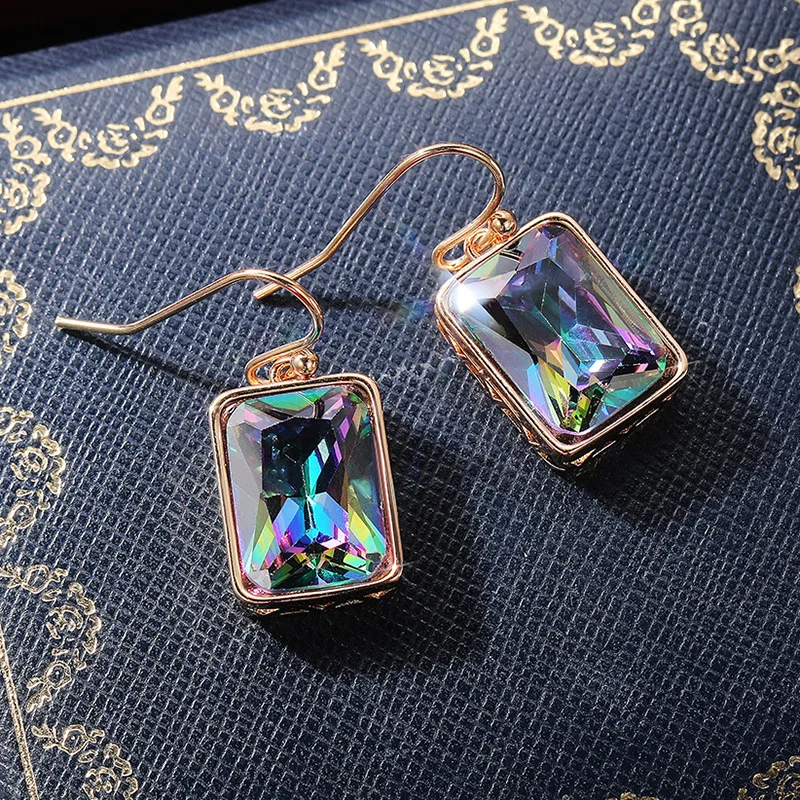 New Colorful Sparkling Zircon Earrings for Women's Mosang Stone Romantic Ball Accessories High Quality Luxury Jewelry Wholesale