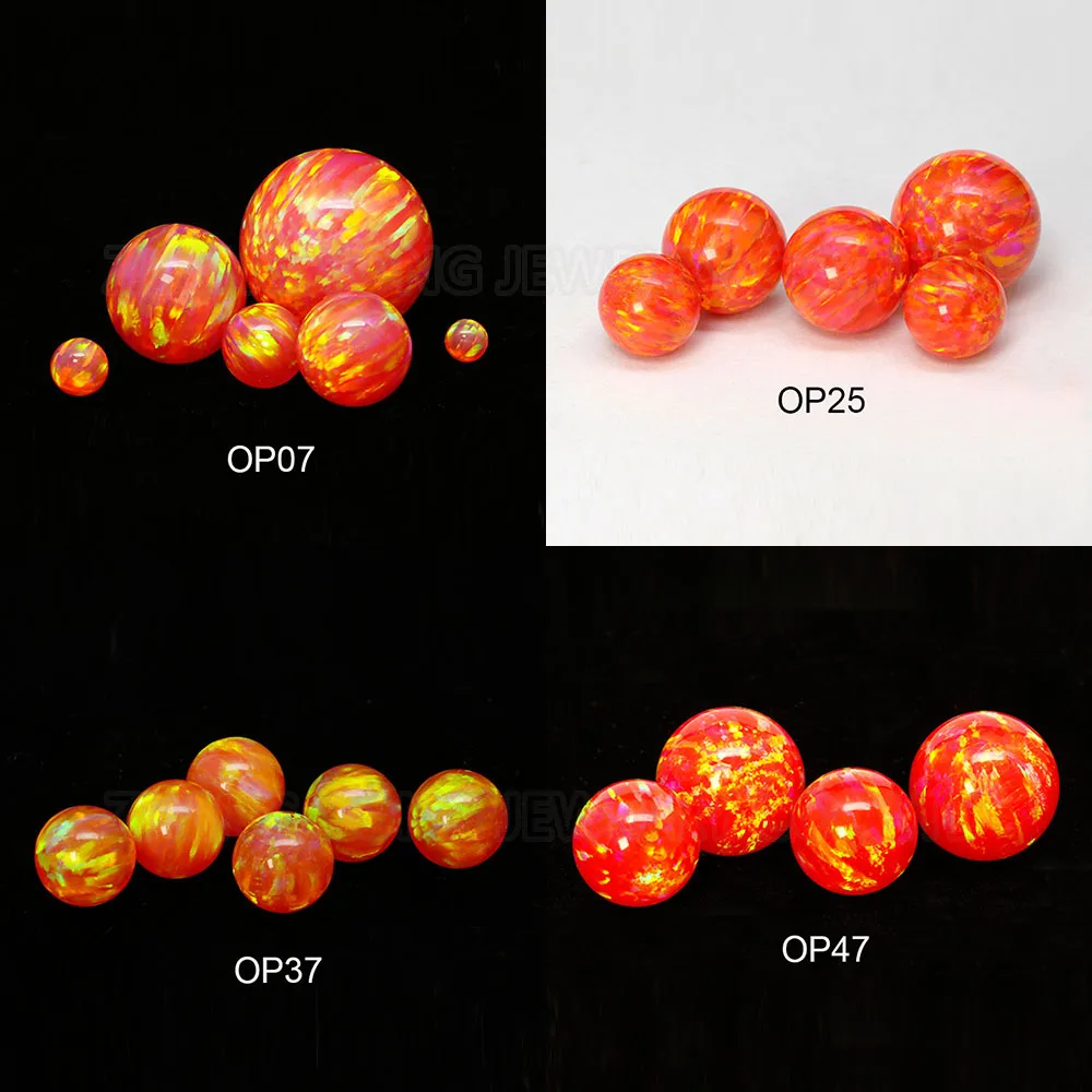 20/50pcs Mexican Fire Opal Beads for Jewelry Making 2mm--8mm Synthetic Orange Beads with Hole