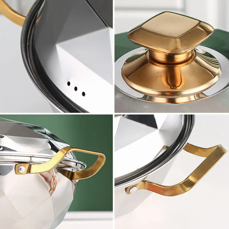 وعاء بخار، وعاء بخار متعدد الأغراض من الفولاذ المقاوم للصدأ مع لوحة تبخير بطبقة مزدوجة لأدوات المطبخ للطباخ التعريفي