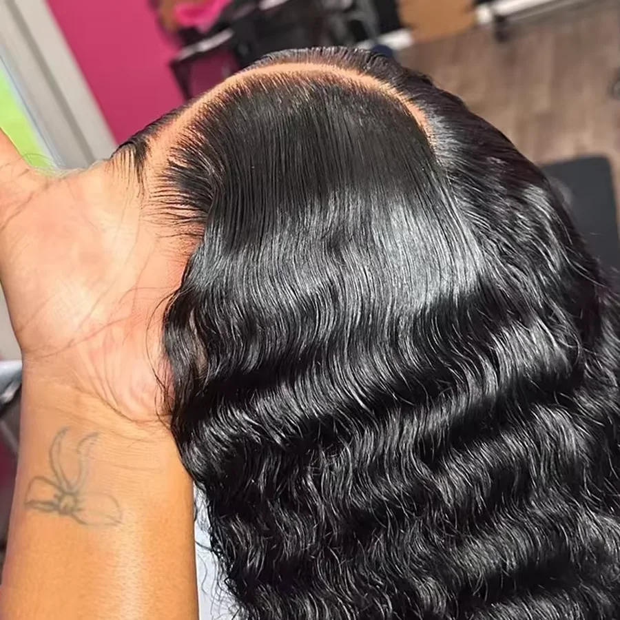 

5x5 Бесклеевые 200 Плотность Бразильские Глубокие Волны Вьющиеся HD Кружева Фронтальный Парик 100% Человеческих Волос Для Женщин Предварительно Сорванные Лучшие Волосы Парик Воды