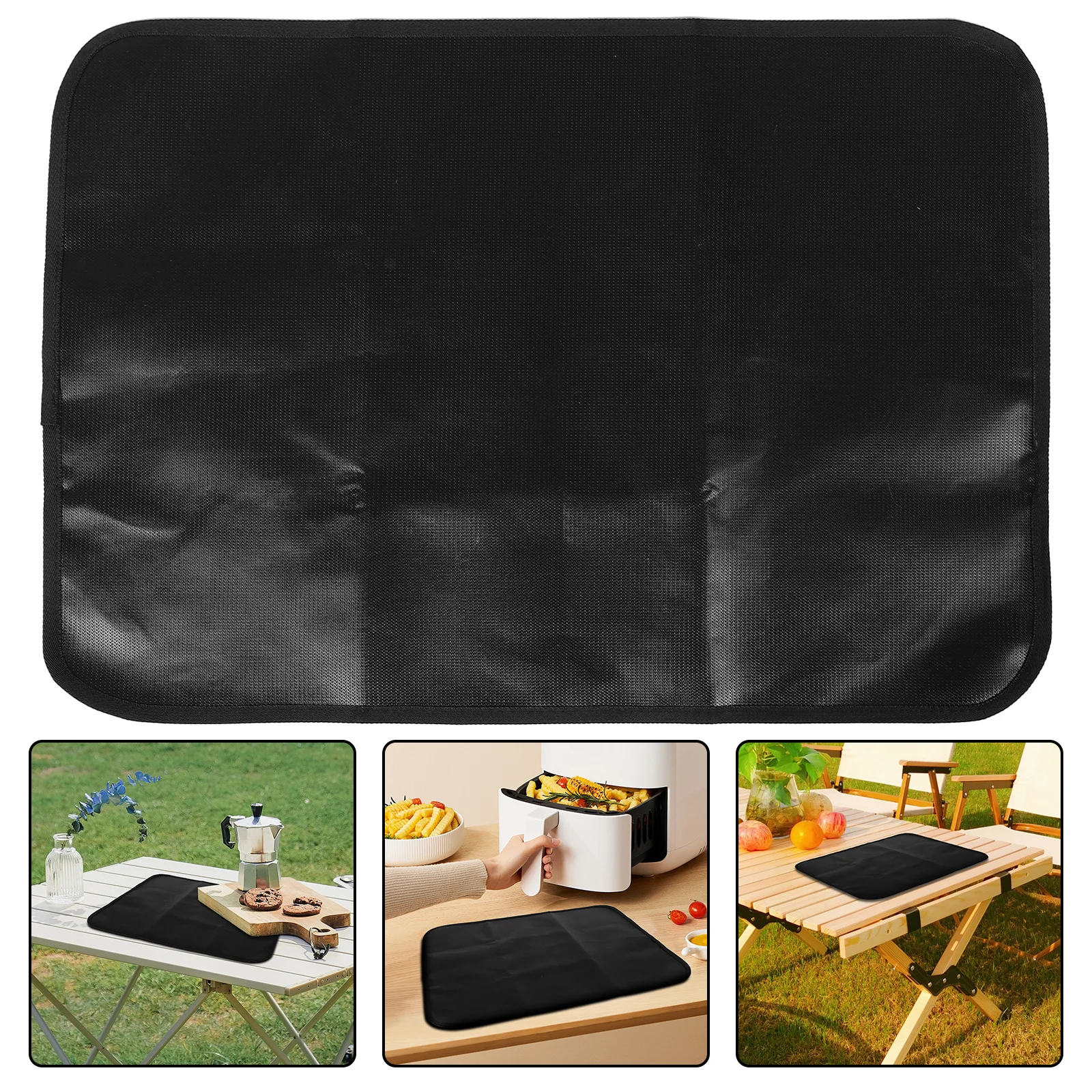 

2Pcs Fireproof Heat Resistant Silicone Grill Mat Double-Sided Outdoor Patio Countertop Protector for Air Fryer Bbq