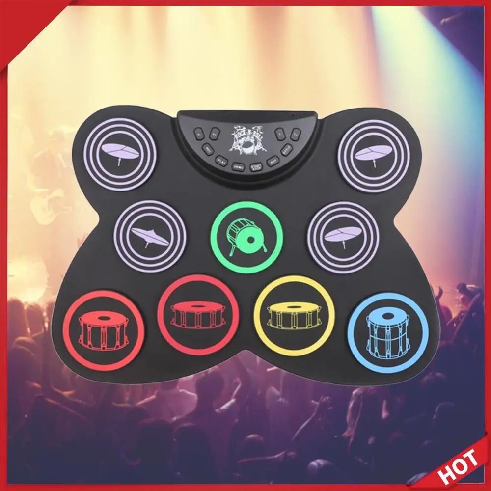 

Настольный электронный барабанный комплекс с 9 пэдами, педалью и USB-контроллером, сенсорный, отличный подарок на праздник или день рождения для детей