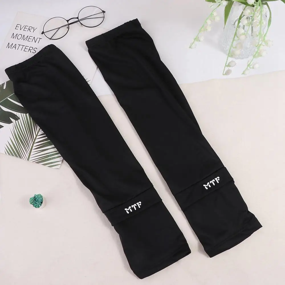 Loose Breathable Solid Color Outdoor Cycling Letter Ice Silk Women Arm Sleeves Driving  Arm Cover Summer Sunscreen Sleeves
