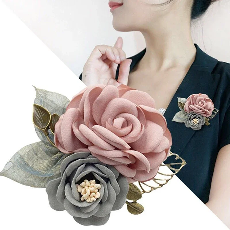 Elegant Korean Fabric Flower Brooch Bridesmaid Brooch For Professional And Casual Wear A Versatile Accessory