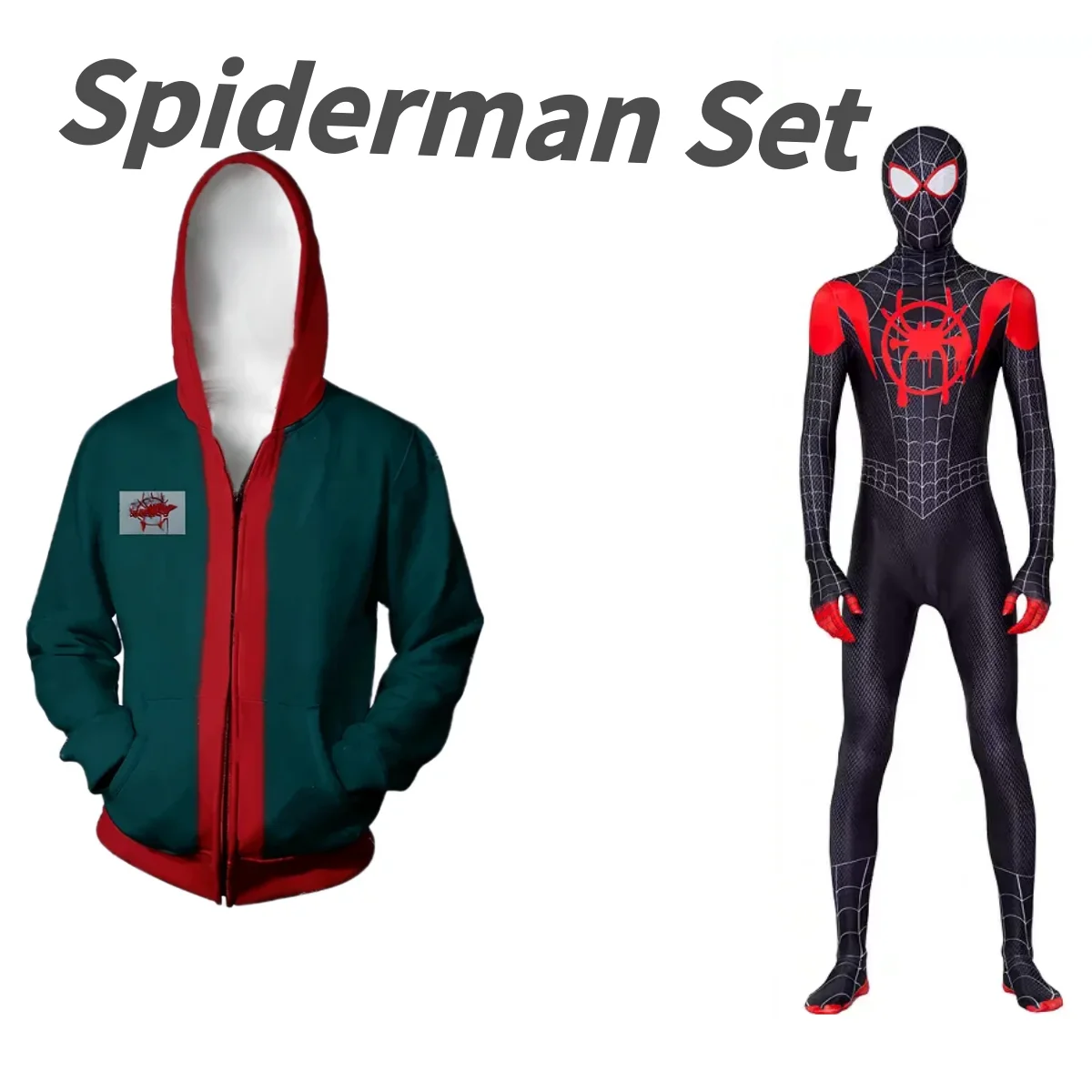 

Halloween Superhero Hoodies Miles Morales Spiderman Hoodie Cosplay Jacket Party Gift Mardi Gras Set Superhero Cosplay Costume