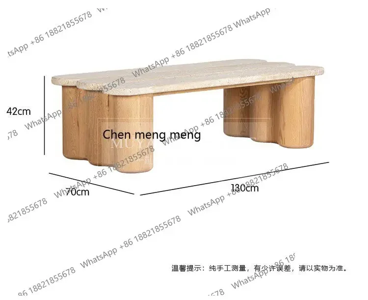 Nordic wabi-sabi style solid wood coffee table modern simple living room coffee table art natural travertine c139
