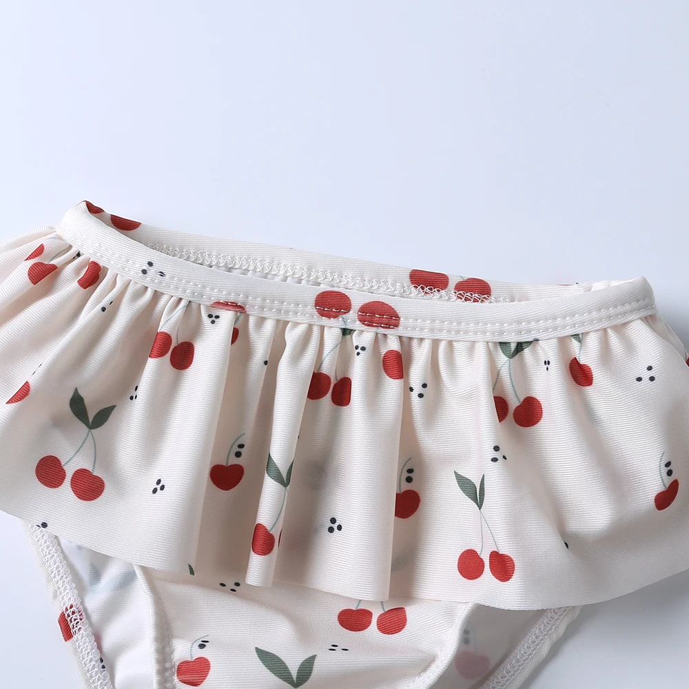 Kinder Mädchen Badeanzug Sommer Bikini Mädchen Badeanzug Langarm Kinder Bademode mit Hüten – Detail 6