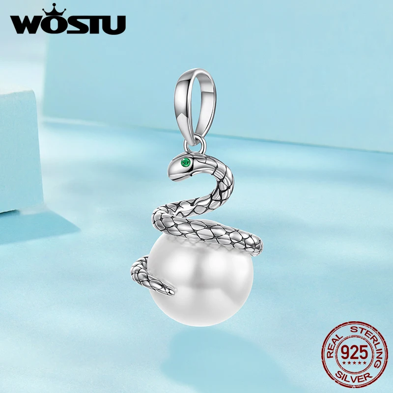 WOSTU 2025 جديد 925 فضة الوردي الخنفساء سحر الأسود الباندا الدب قلادة ثعبان اللؤلؤ حبة التنوب الأصلي سوار لتقوم بها بنفسك هدية