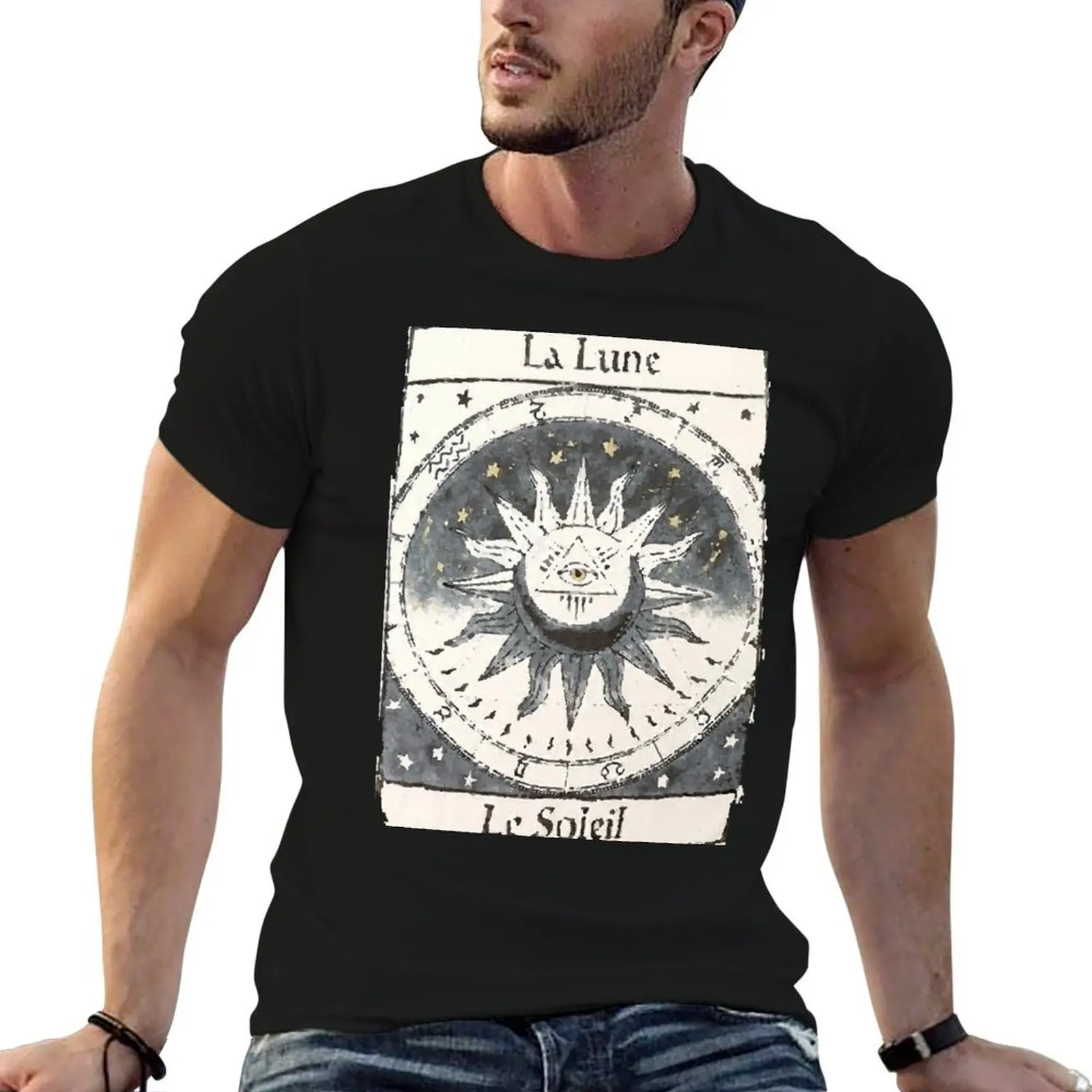 La Lune, Le Soleil T-Shirt oversized graphic tee graphic t shirt vintage plain t shirts men