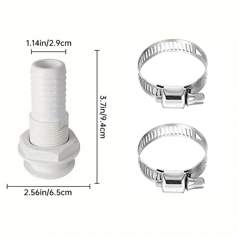 

Bilge Pump Hose 1-1/8 Inch Dia Bilge Pump Installation Kit 59 Inch PVC Hose Stainless Steel Clamps And Thru-Hull Fitting