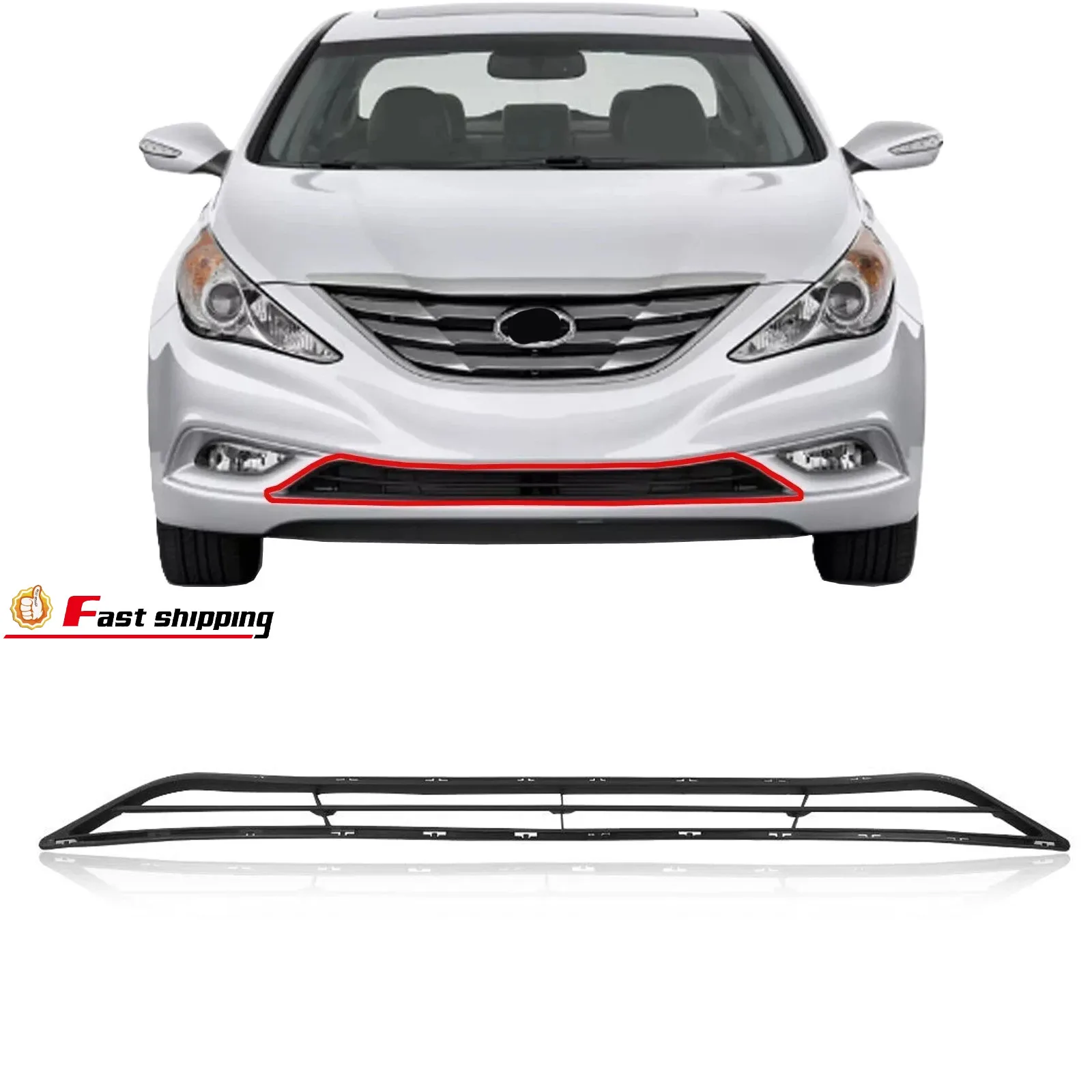 

Fit Hyundai Sonata 2011 2012 2013 Front Bumper Lower Grille Radiator Grill ABS