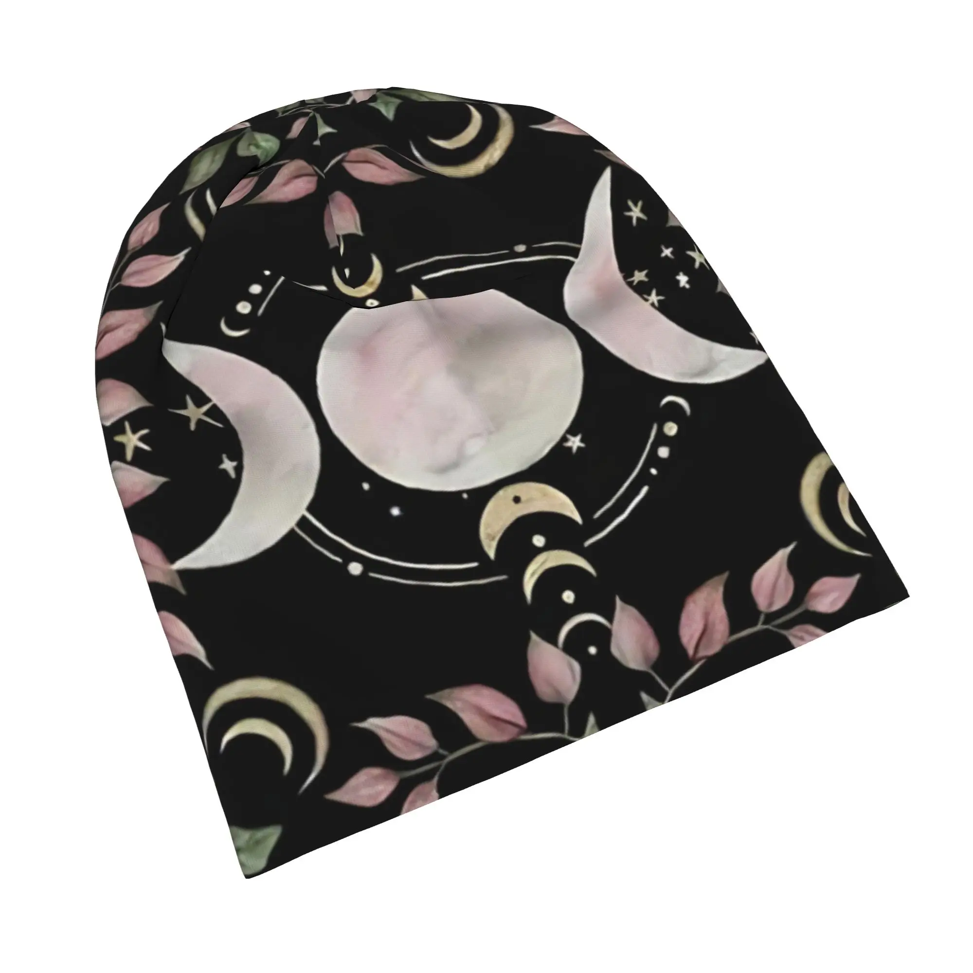 Sun and Moon Bonnet Hat Hip Hop Ski Mysterious Foral Skullies Beanies Hat Unisex Warm Head Wrap Cap