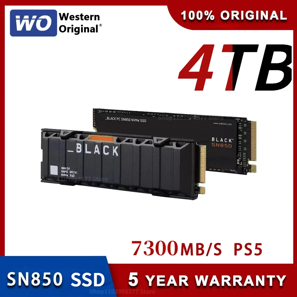 

2024 NEW 8TB 4TB 2TB BLACK WO SN850X 1TB NVMe Built-in solid state drive PCIe 4.0 Gen4 technology SSD, up to 7300 MB/s M.2 2280