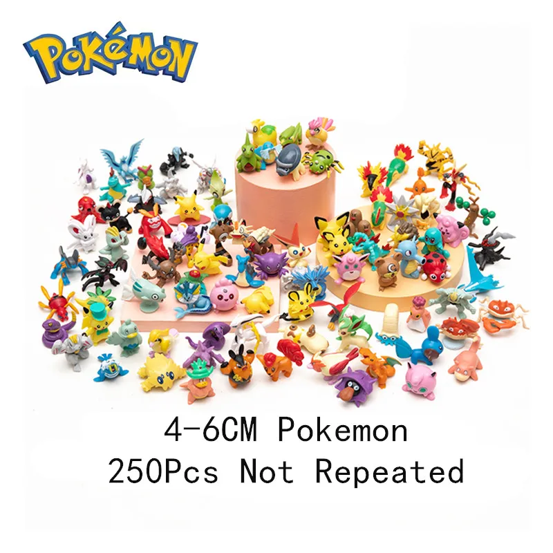 Pokemon Cartoon Character 4-6CM 10/20/30/40/50PCS Action Model Puzzle Figure Toy Pikachu Doll Children's Day Gifts