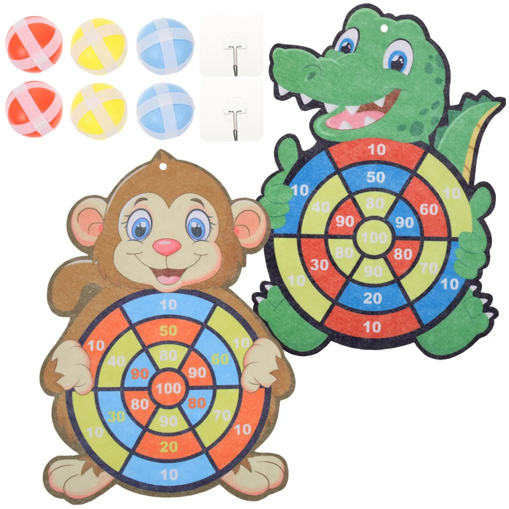 

2 Sets Sticky Ball Dart Board Game Kit for Kids Indoor Games Balls Plastic Childrens Toys