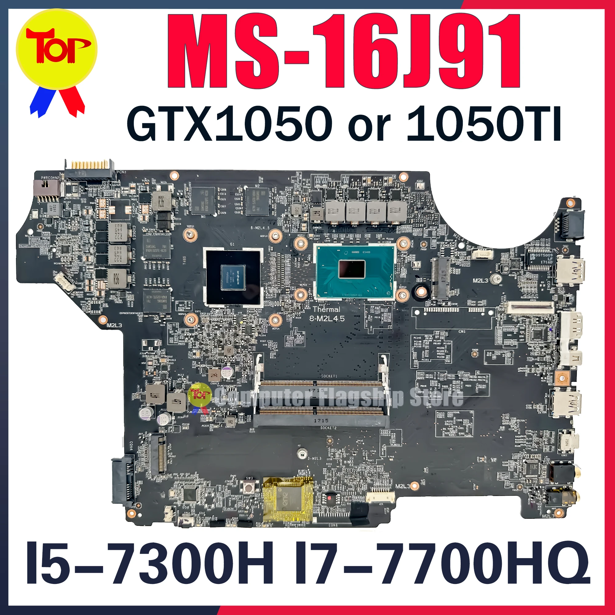 MS-16J91 Laptop Motherboard For MSI MS-16J9 GL62M PE62 GP72M GP62M PE60 GP62 I5-7300 I7-7700 Mainboard 100% Testd Fast Shipping