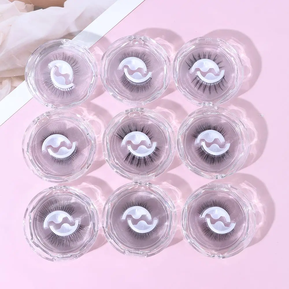 1 Pair 3D Mink Reusable Self-adhesive False Eyelashes Natural Curly Thick Wispy Fake Eyelashes Women Makeup Eye Extension Tools