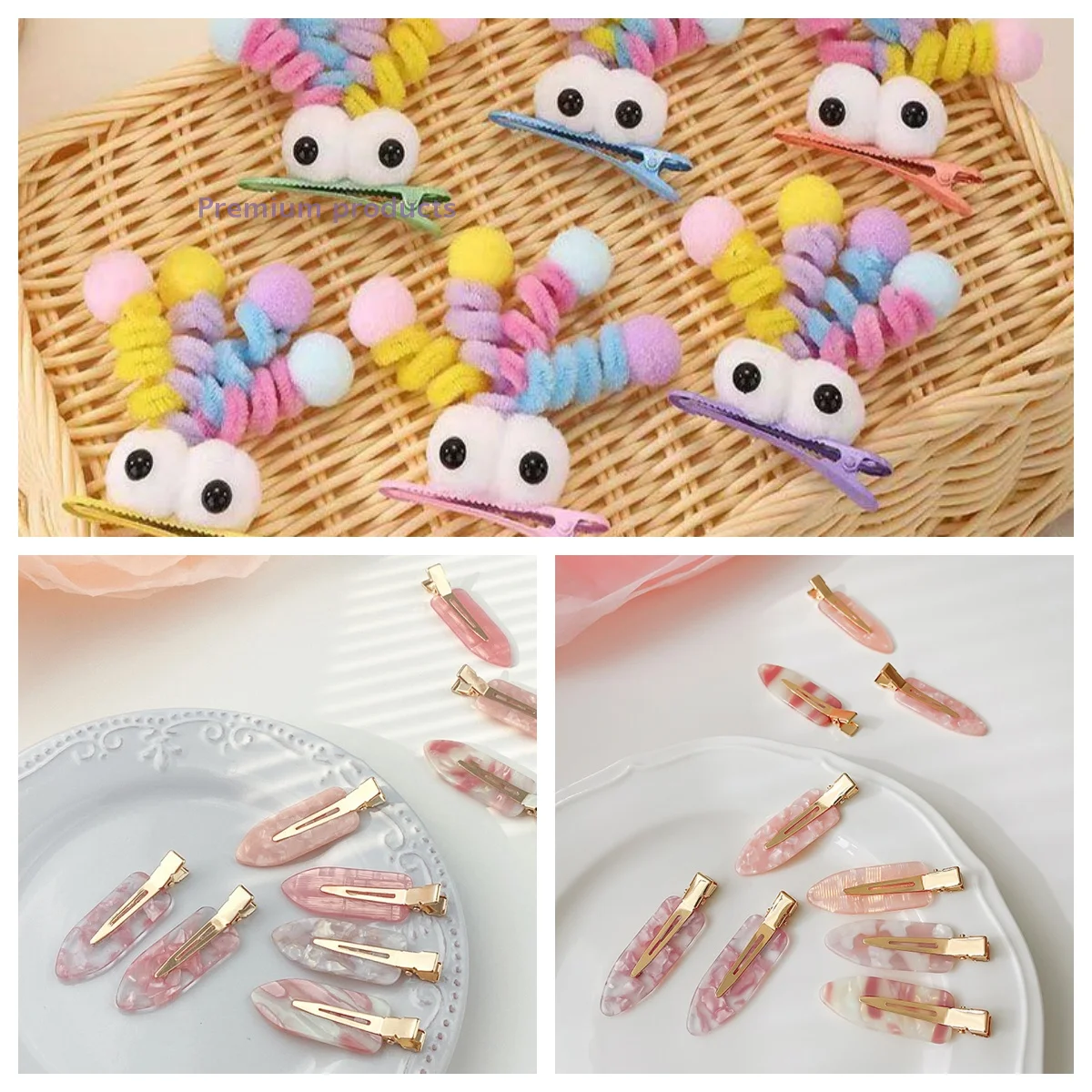 

Girls Women's Hair Accessory, Furry Headwear With Colorful Dopamine Cartoon Plush Hair Clip