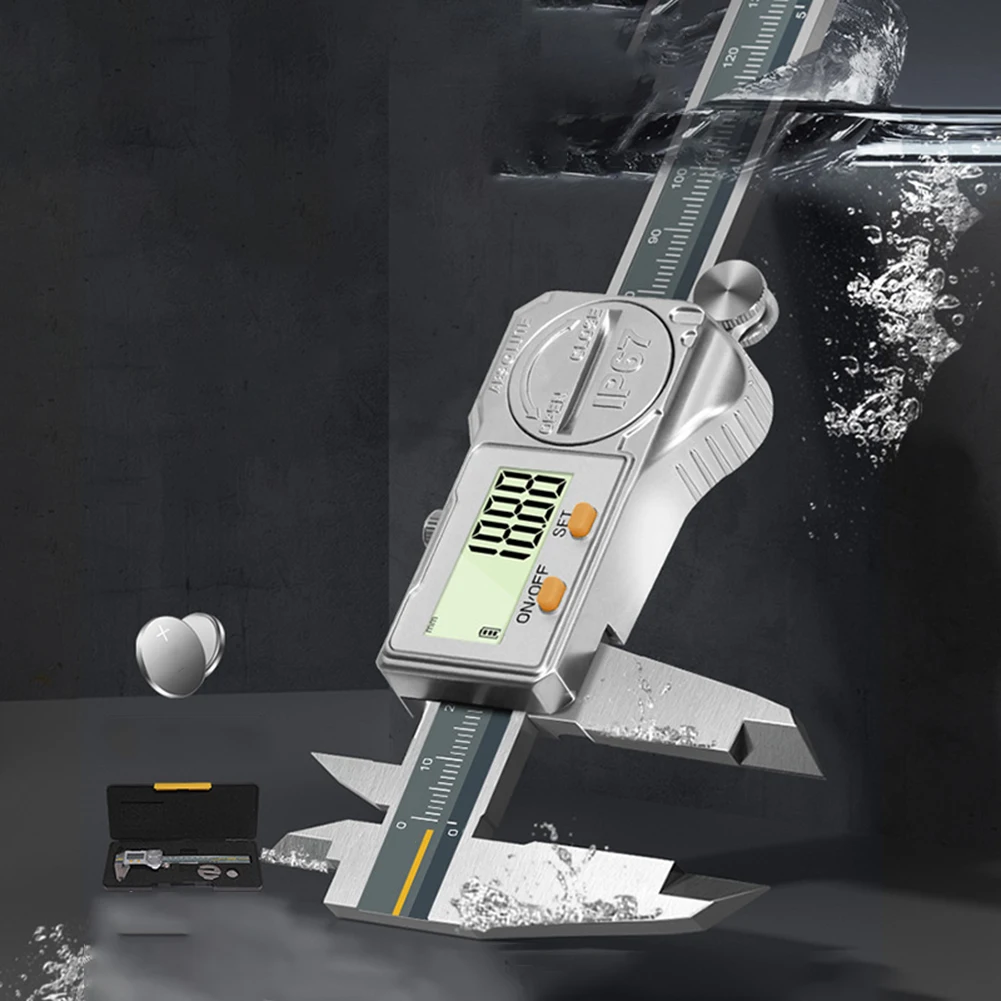 1PCS 0-150mm IP67 Digital Caliper Vernier Calipers Micrometer Electronic Vernier Caliper Measuring Tool With LED Display