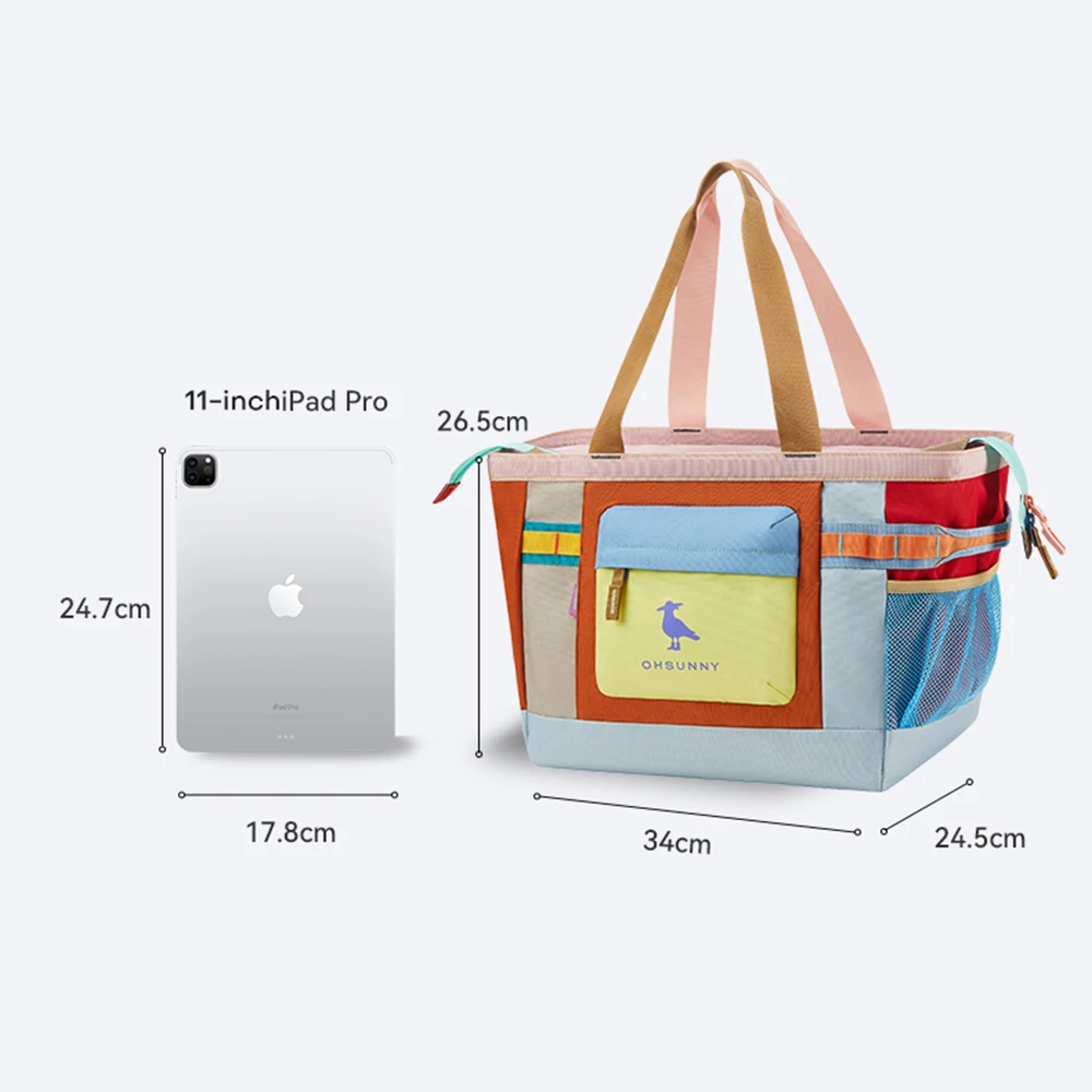 Ohsunny Colorful Handbag Random Color Partition Zipper Bag,Casual Vacation Shopping Valise Durable & Trendy