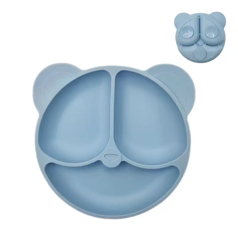 Baby Safe Silicone Dining Plate Suction Cartoon Children Dishes Feeding Toddler Training Tableware Retro Kids Smile Face Bowl - Image 12