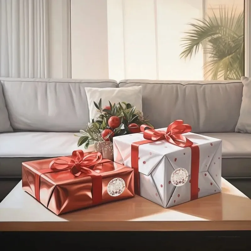 ملصقات مخصصة على شكل زهور شكرًا لك، ملصقات هدايا عيد الشكر بحروف واحدة، ملصقات ملصقات بنمط زهور للهدايا #5