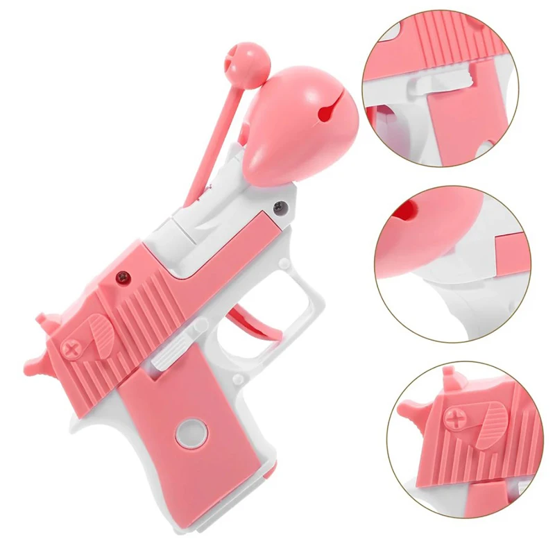 3D Creative Decompression Toy Gun Unique Wooden Fish Praise Merit + 1 Prop Stress Relief Toy Merit Radish Gun Toy for Kids Adult