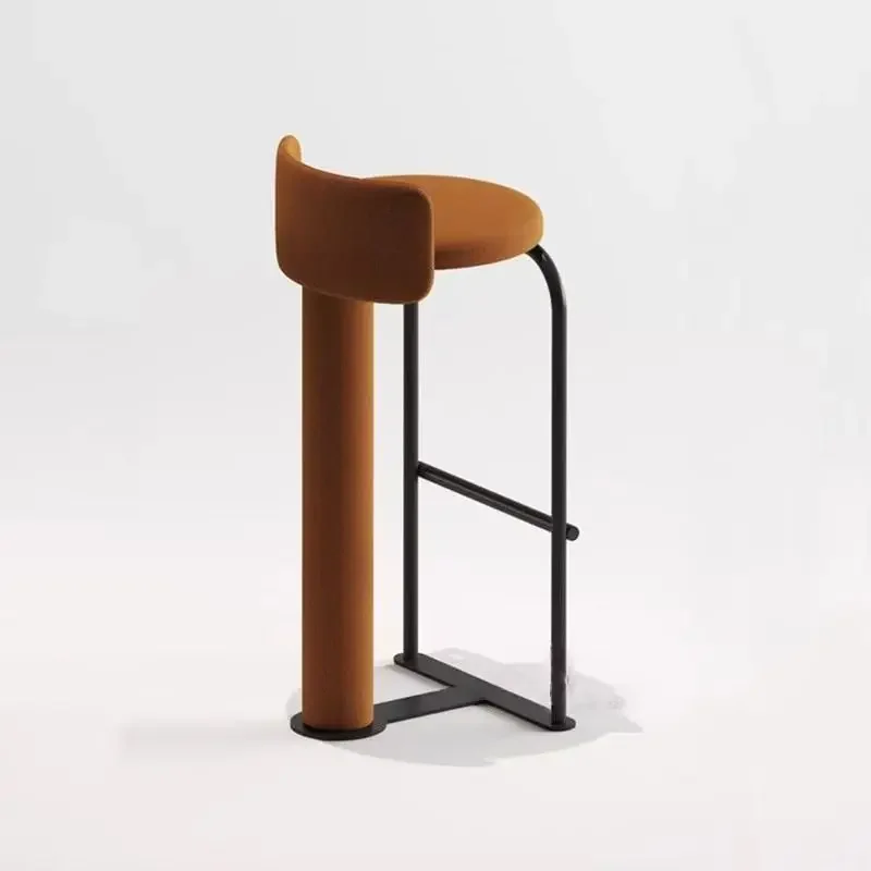 Cafe milk tea shop restaurant chair stepping foot round backrest high stool front desk bar chair