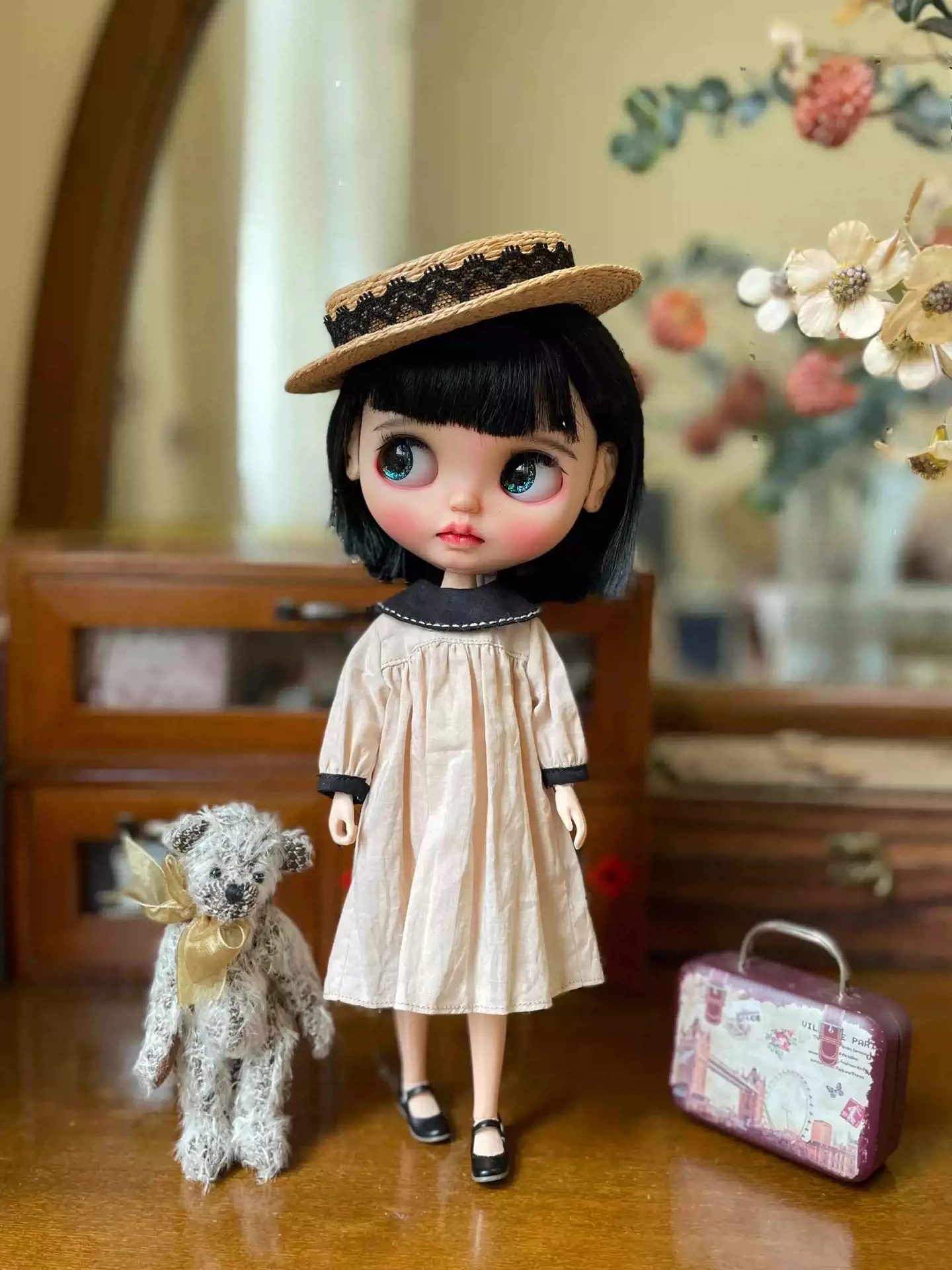 

Dula Doll Clothes Dress apricot skirt Blythe Qbaby ob24 ob22 Azone Licca ICY JerryB 1/6 Bjd Doll