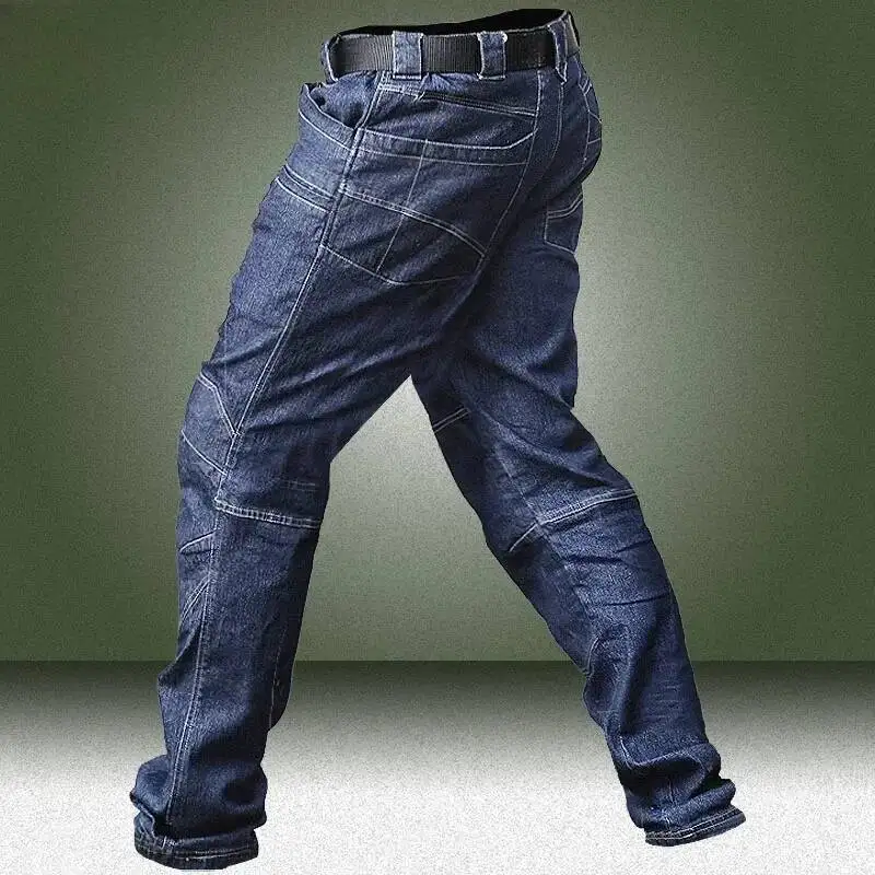 

Уличные походные джинсы, мужские городские брюки-карго, повседневные охотничьи тактические тренировочные брюки, мужские эластичные тонкие брюки с несколькими карманами