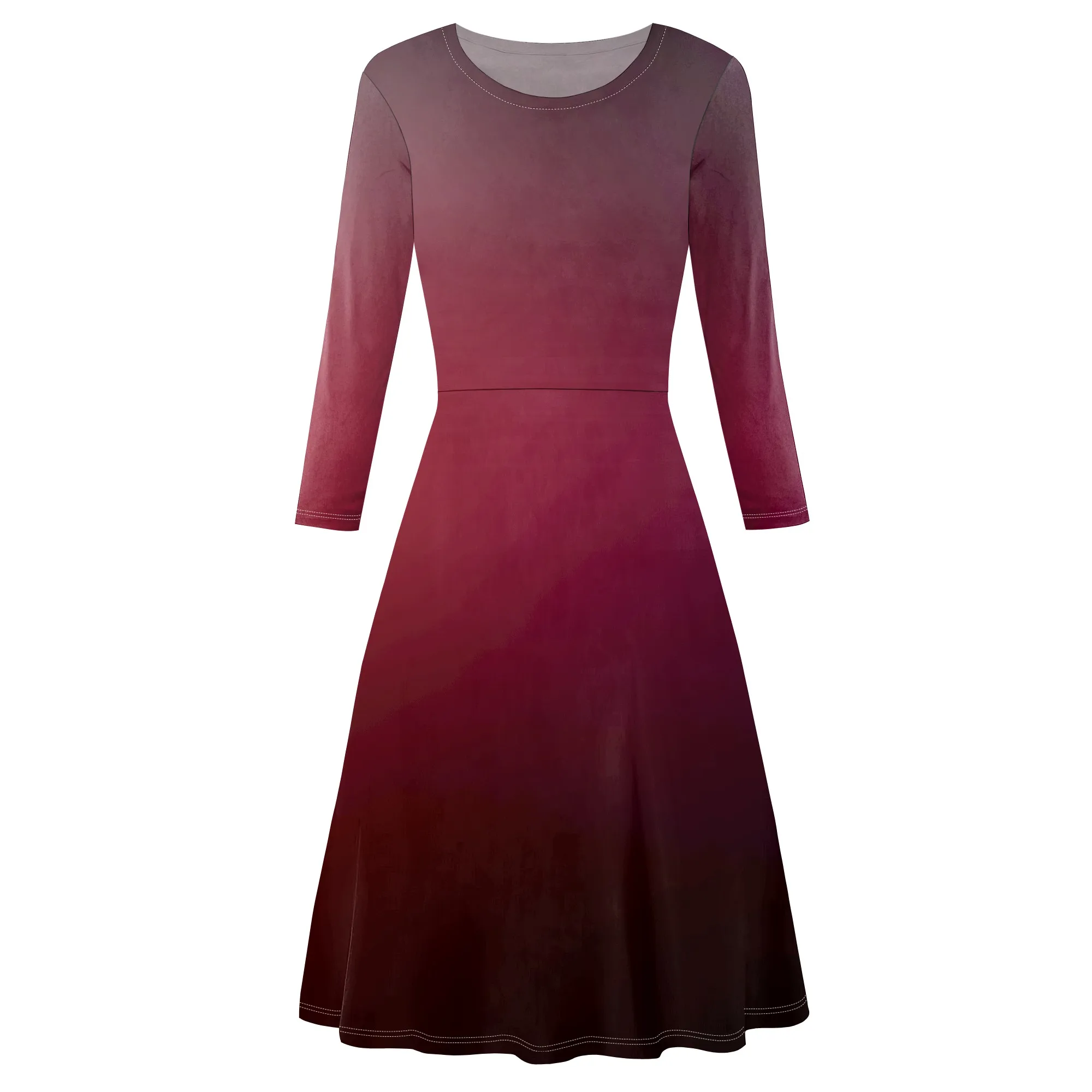 

Women's Elegant Long Sleeve Cocktail Party Dresses for Wedding Guest Fit and Flare Modest Church Midi Evening Dress