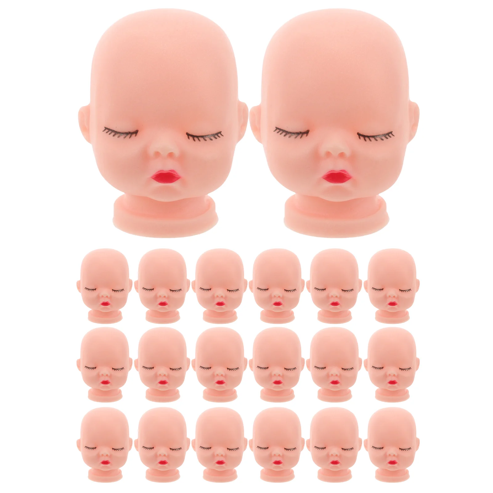 

20 Pcs Mini Vinyl Head Baby Dolls Toy Accessories for Kids Decorative Heads Babies