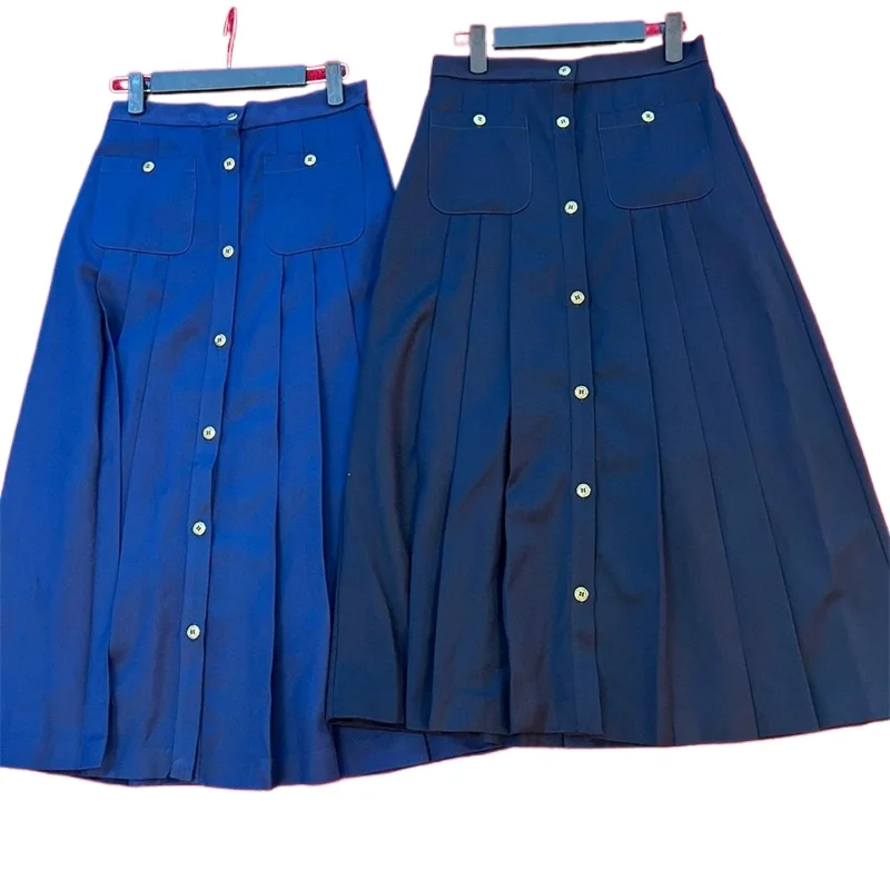 Jupe longue bleu foncé pour femme, bolour, lettre brodée, fermeture éclair, bouton de taille, conception 24 synchronisation, streetwear printemps et été, M250748, nouveau